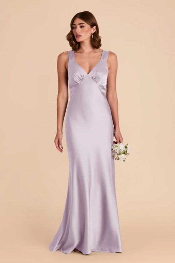 Veronica Matte Satin Dress - Dusty Lilac