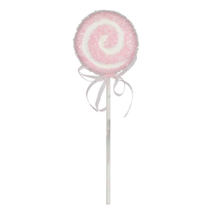 Pink Lollipop with Swirl and Ribbon (31cm)