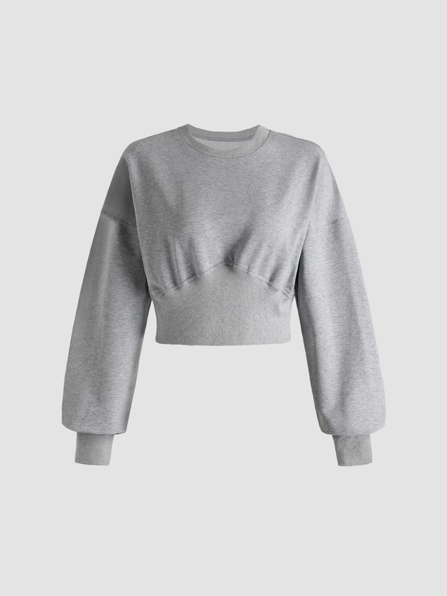 Solid Essential Cropped Sweatshirt