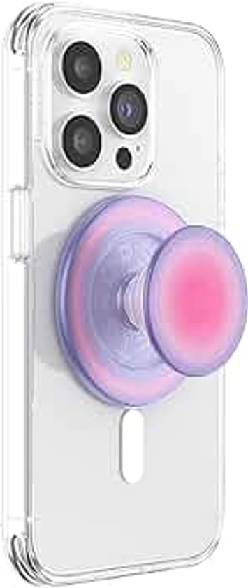 PopSockets Phone Grip Compatible with MagSafe, Adapter Ring for MagSafe Included, Phone Holder, Wireless Charging Compatible - Aura