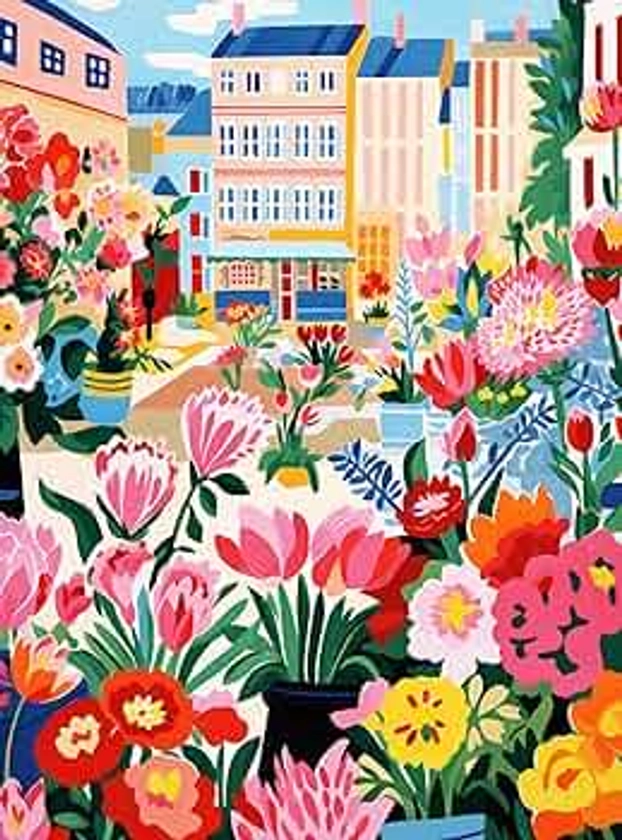Petal Promenade: Springtime in Paris exclusively from Cross & Glory – 1000-Piece Flower Jigsaw Puzzle, Eco-Friendly, Vibrant Spring Colors, 20" x 27", Satin Finish