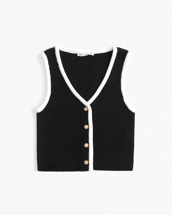 Women's The A&F Mara Button-Up Sweater Vest | Women's Tops | Abercrombie.com