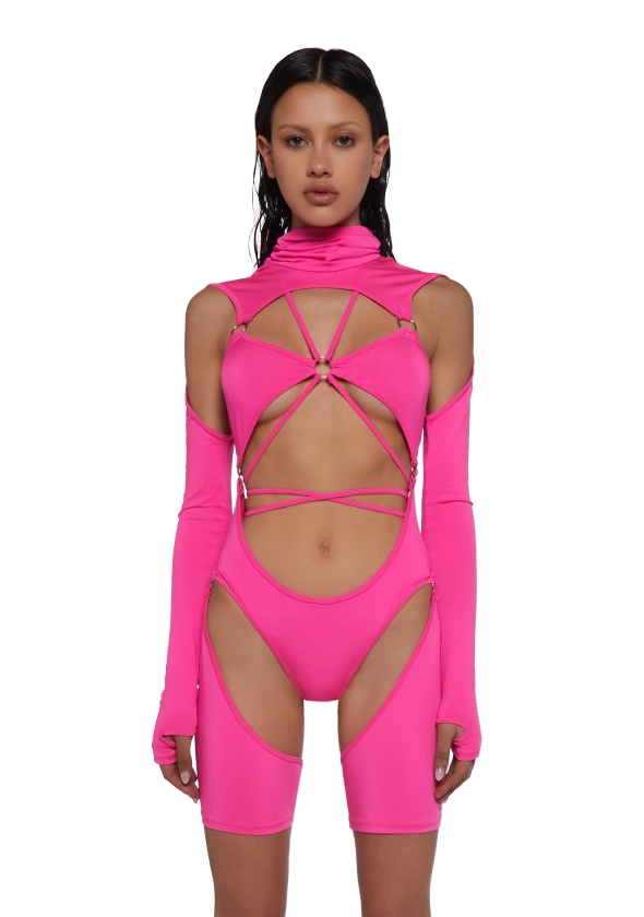 Drifting Guardian Cut-Out Romper - Pink