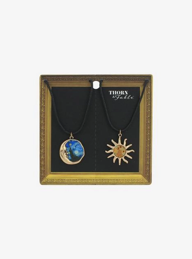 Thorn & Fable Sun & Moon Artwork Cord Necklace Best Friend Cord Necklace Set | Hot Topic