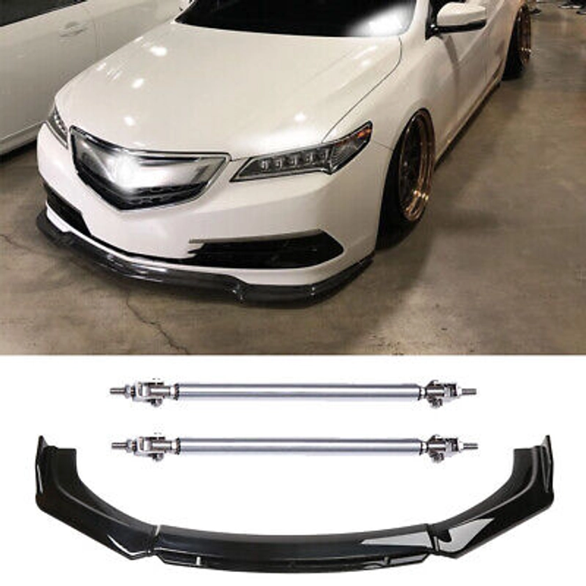 For Acura TLX 2015 2016 2017 Front Bumper Lip Spoiler Splitters Kits +Strut Rods | eBay