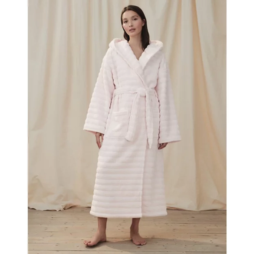 Unisex Organic Cotton Hooded Ribbed Hydrocotton Robe | Gifts For Her | The White Company