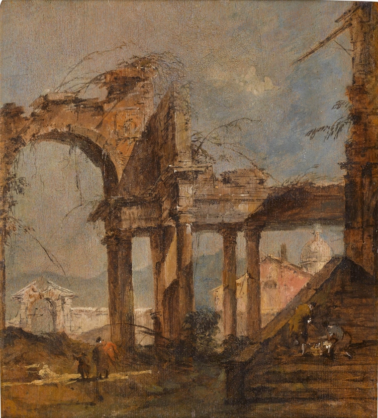 Capriccio landscape with ruins and figures in the foreground | Old Master Paintings & Works on Paper Day Auction | 2024 | Sotheby's