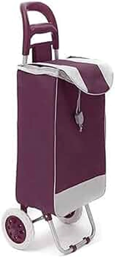 AURSTORE BASA Caddie de Courses, Chariot de Courses à 2 Roues, Chariot Marché,Cadis de Courses à roulettes,Chariot De Magasinage,Poussette de marché (,2Roues(35L)) (Magenta)