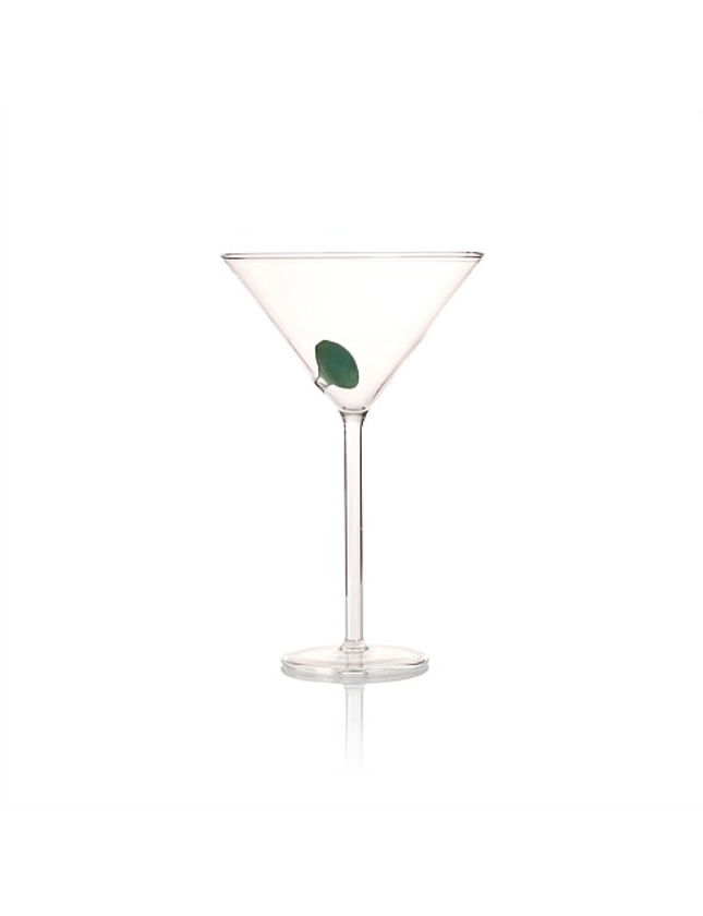 Maison Balzac Martini Glass In Clear/opaque Olive 175ml | David Jones