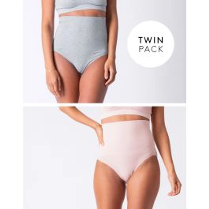 Post Maternity Shaping Panties – Grey & Blush Twin Pack