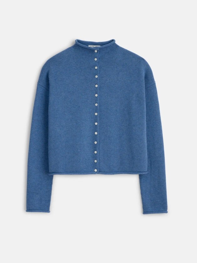 Taylor Rollneck Cardigan in Cotton Cashmere
