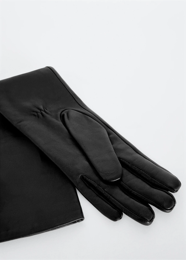 Gants longs en cuir. - Femme | MANGO OUTLET France métropolitaine