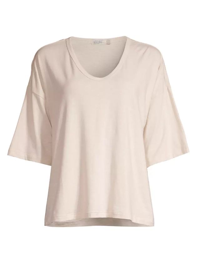 Slub Jersey V-Neck Boxy T-Shirt