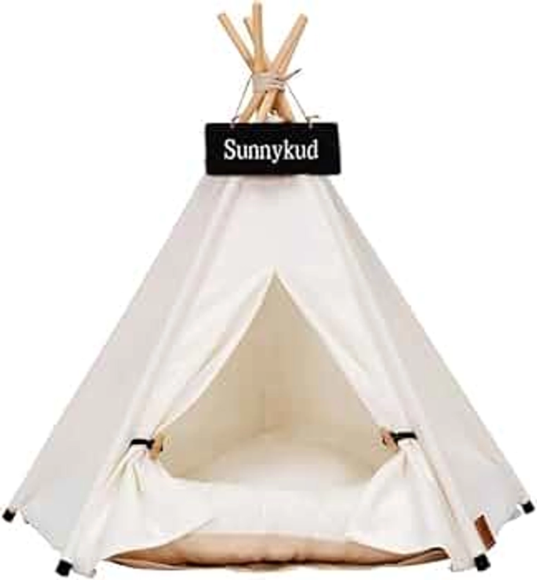 Sunnykud Tente tipi pour animaux de compagnie avec coussin amovible et lavable