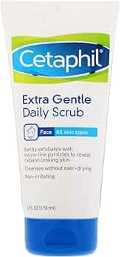 Cetaphil Exfoliating Face Wash, Extra Gentle Daily Face Scrub, Gently Exfoliates & Cleanses, For All Skin Types, Non-Irritating & Hypoallergenic, Suitable For Sensitive Skin, 6 Fl Oz, Pack of 2