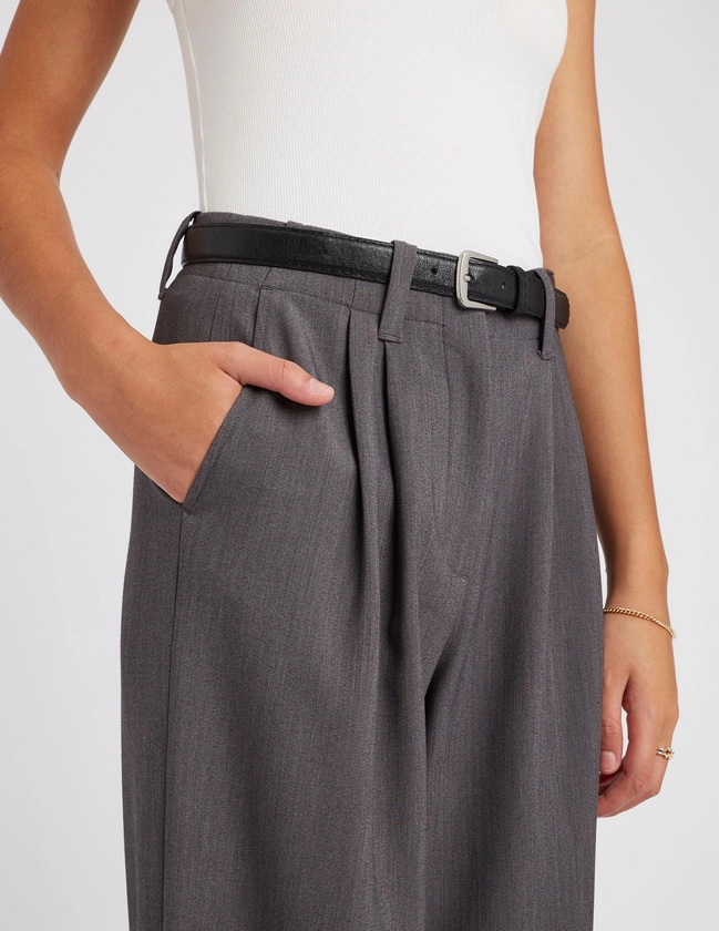 Pantalon tailleur à pinces Gris foncé | BZB