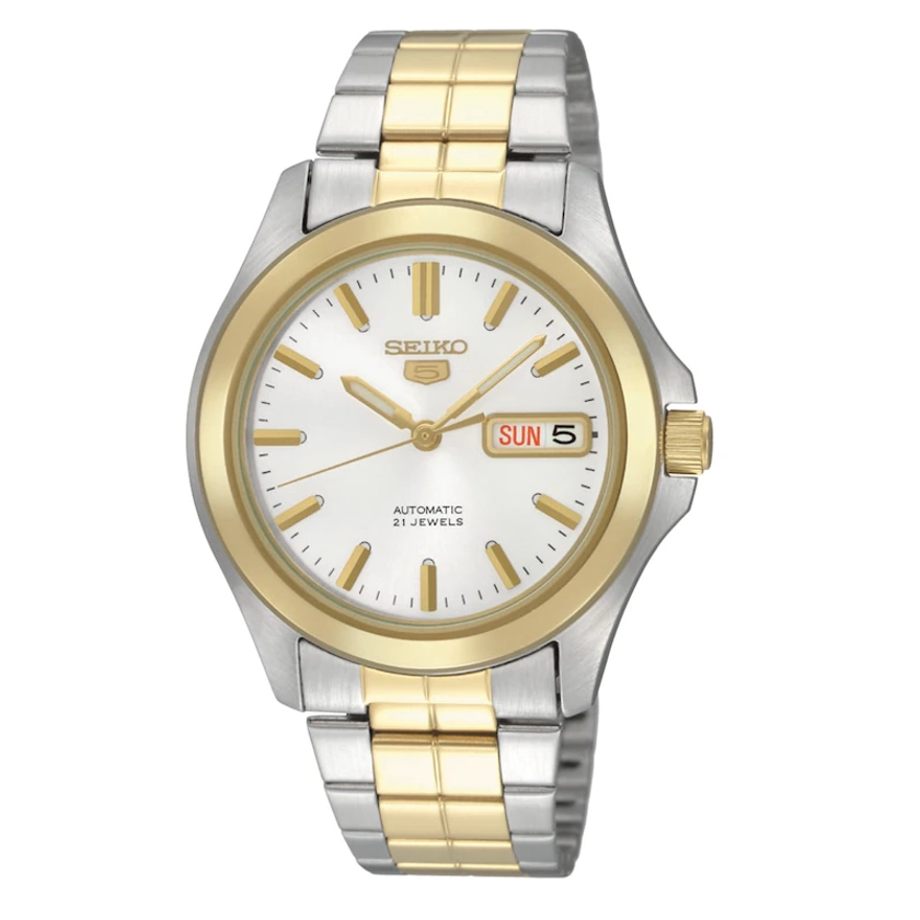 Seiko 5 Men's Automatic Two-Tone Stainless Steel Bracelet Watch|H.Samuel