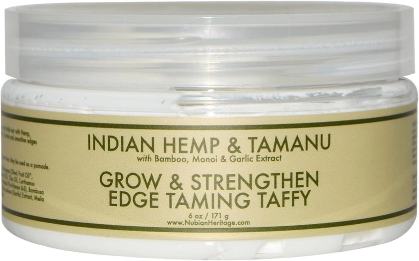 Amazon.com : Nubian Heritage Grow and Strengthen Edge Taming Taffy, Indian Hemp and Tamanu, 6 Ounce : Hair Care Styling Products : Beauty & Personal Care