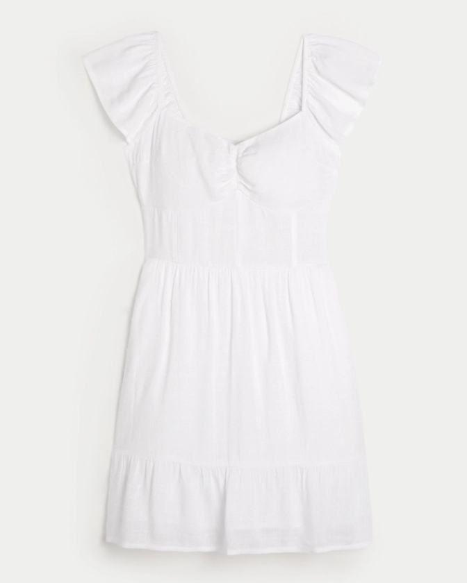 Women's Short-Sleeve Cinch Bust Skort Dress | Women's Dresses & Rompers | HollisterCo.com