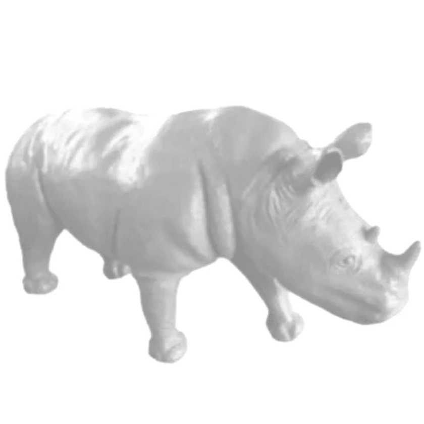 Statue Rhinoceros Animaux Resine - 180cm - Blanc