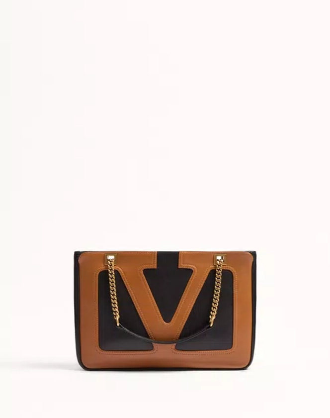 VALENTINO GARAVANI VIVA SUPERSTAR SMALL NAPPA LEATHER SHOPPING BAG