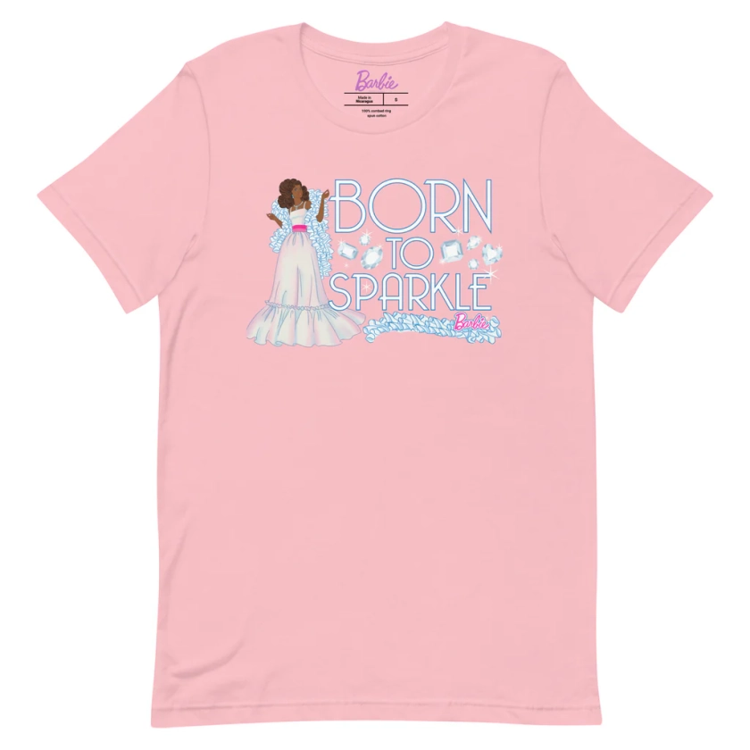 Barbie 1980's Crystal Born to Sparkle Pink T-Shirt