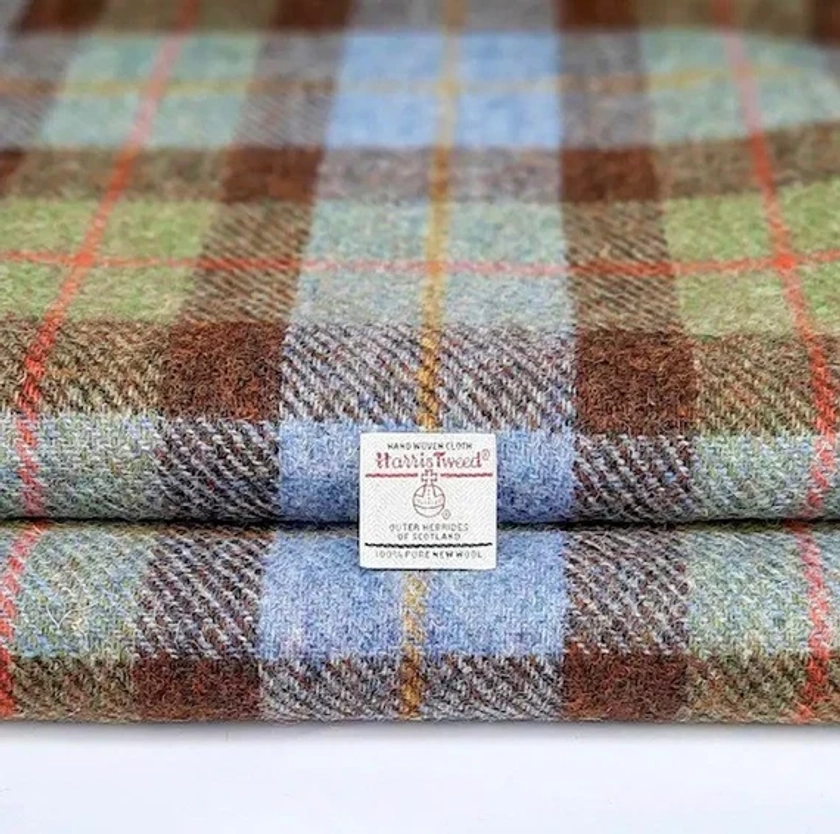 Tissu Harris Tweed MacLeod Tartan Wool check Convient à tous les tissus d'ameublement et à tous les vêtements. Haute résistance à l'abrasion : plus de 30 000