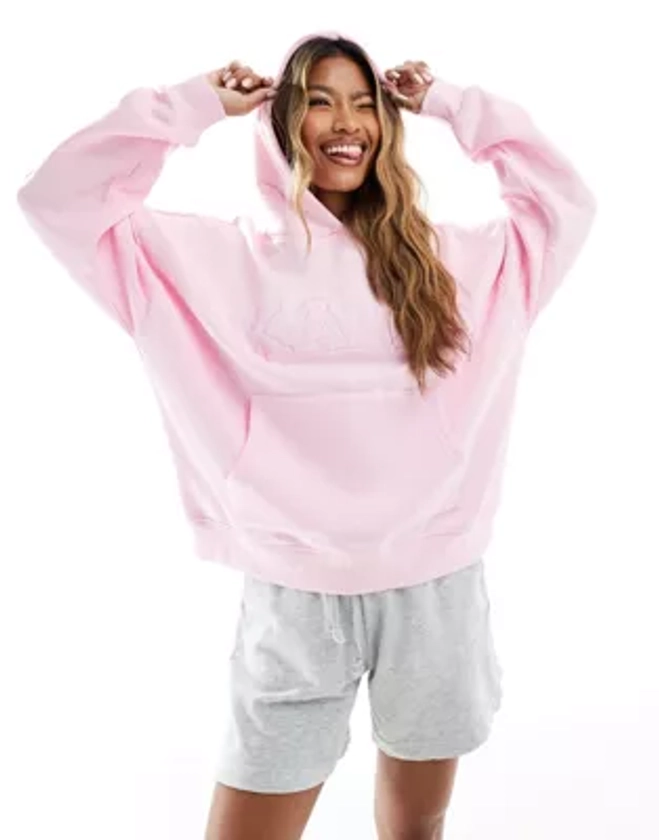 Kaiia oversized logo hoodie in baby pink