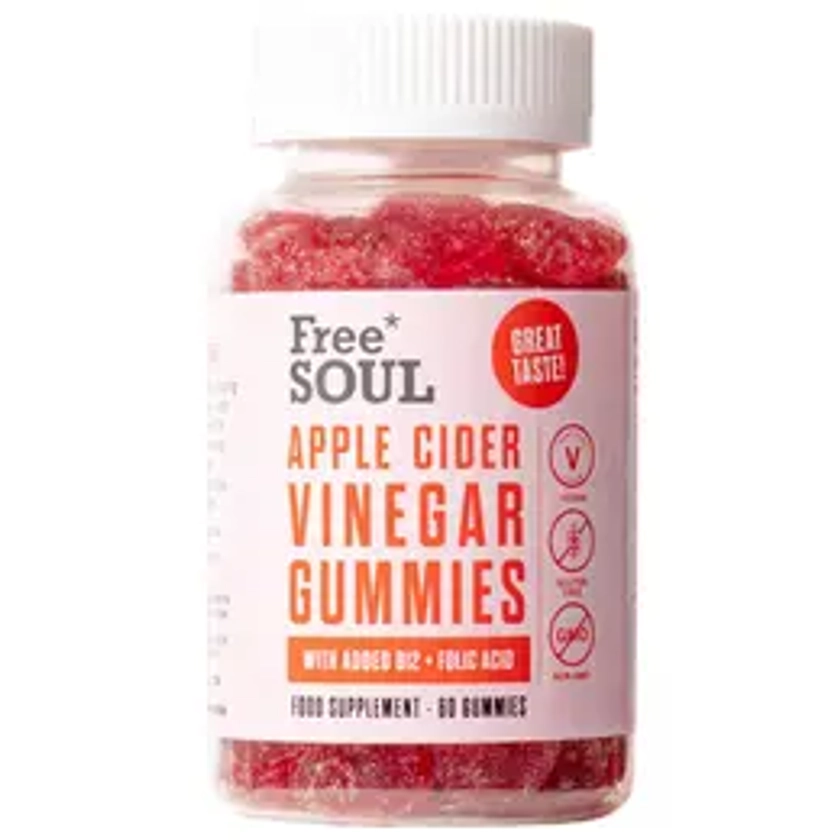 Free Soul Apple Cider Vinegar Gummies Gluten Free GMO Free ACV Natural Supplement