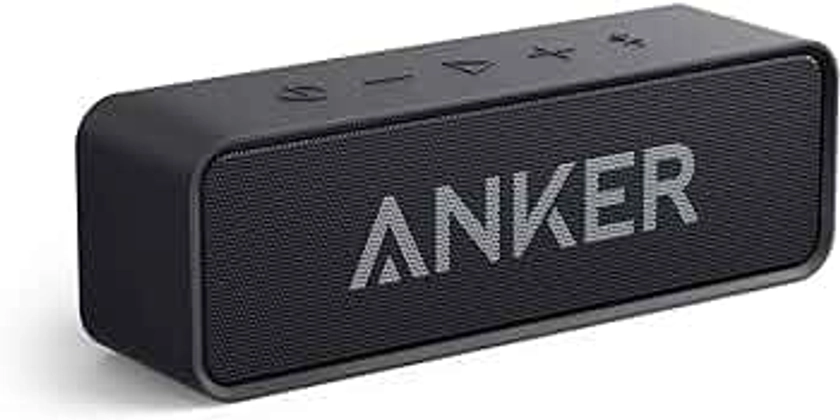 Upgraded, Anker Soundcore Bluetooth Speaker with IPX5 Waterproof, Stereo Sound, 24H Playtime, Portable Wireless Speaker for iPhone, Samsung and More