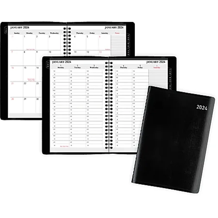 2024 Office Depot Brand WeeklyMonthly Appointment Book 5 x 8 Black January to December 2024 OD711300 - Office Depot