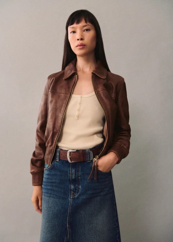 100% leather jacket - Women | MANGO USA