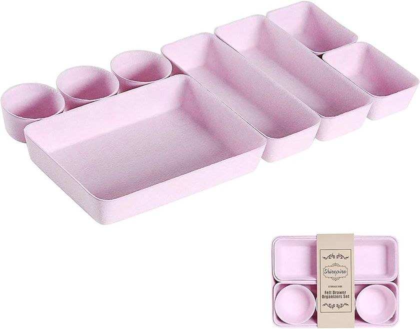 Desk Drawer Organizer Trays, Foldable Felt Drawer Organizers Set, Versatile Cosmetic Makeup Drawer Dividers, Washable Storage Bins Trays for Office Dresser Pink : Amazon.co.uk: Stationery & Office Supplies
