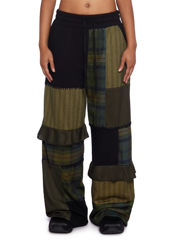 Current Mood Twill Patchwork Frill Cargo Pants - Multi
