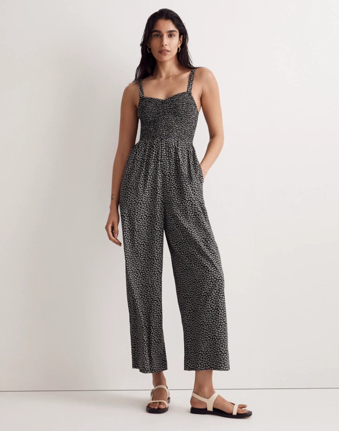 Lucie Wide-Leg Jumpsuit in Micro Daisy