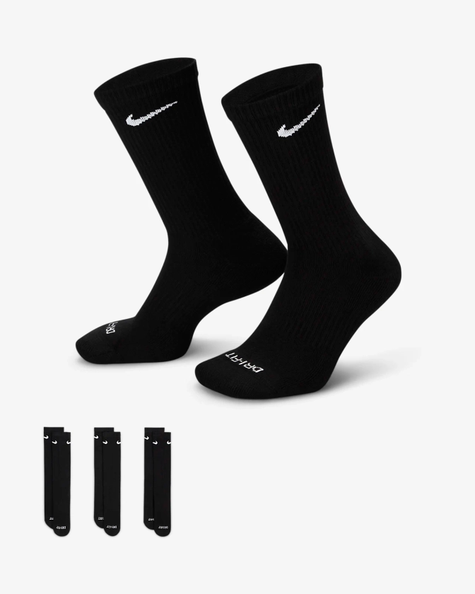 Nike Everyday Plus Cushioned Training Crew Socks (3 Pairs). Nike.com