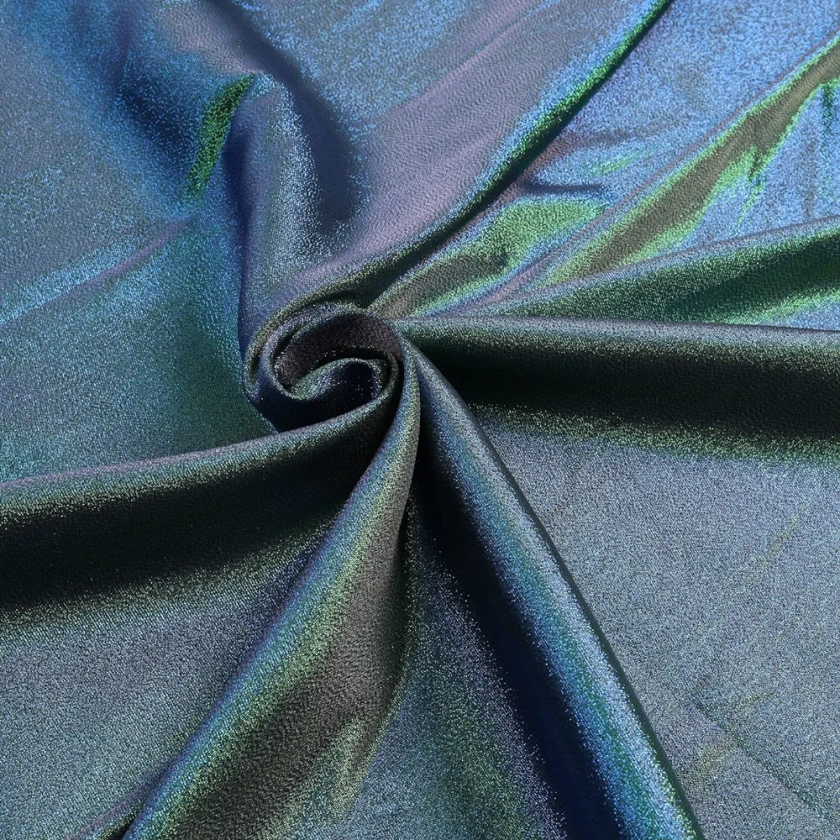 Two Tone Iridescent Fabric Metallic Thread Color Changing for Sewing Costume Gown (Blue Green Blending) 60 Inches Wide, 1 Yard