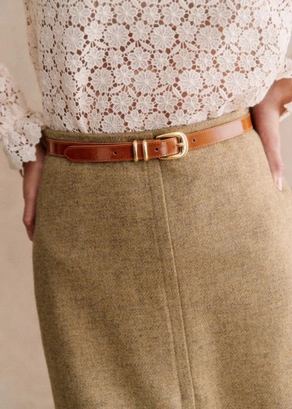 Ceinture Livie - Camel Vernis - Cuir bovin - Sézane