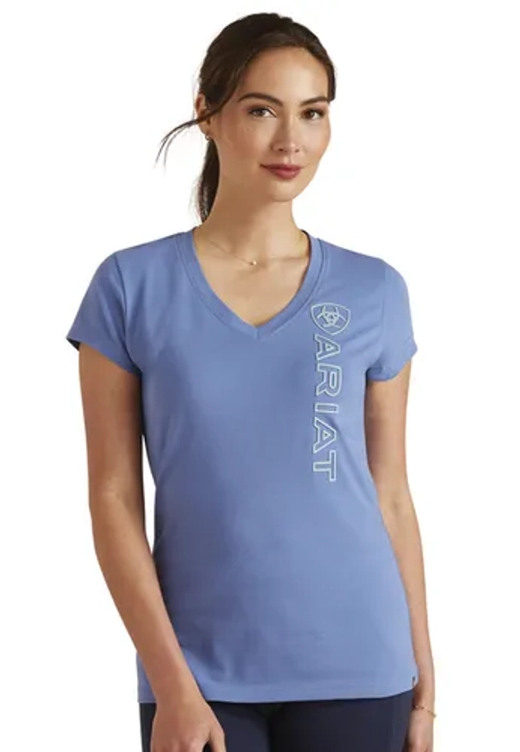 Ariat® Ladies’ Vertical Logo V-Neck Tee | Dover Saddlery