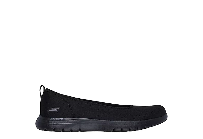 WOMENS ON THE GO FLEX SIENA SNEAKER - BLACK