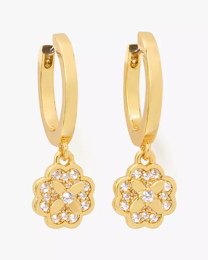 Heritage Bloom Huggie Drop Earrings | Kate Spade GB