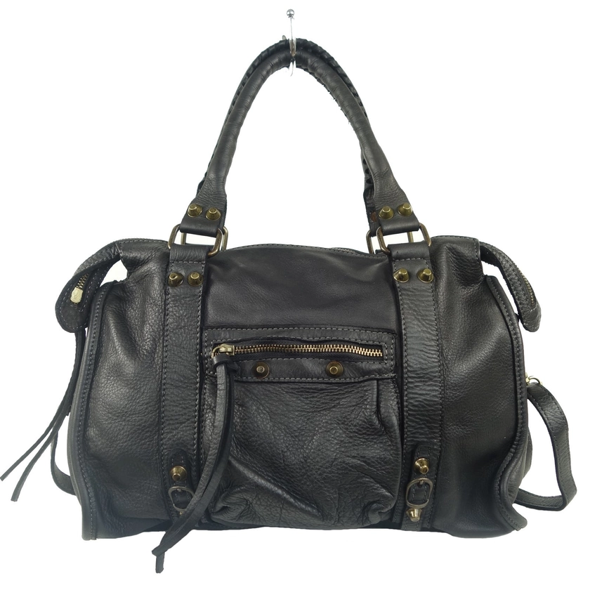 Sac cuir italien noir pour femme Lola de Collection Esprit Cuir