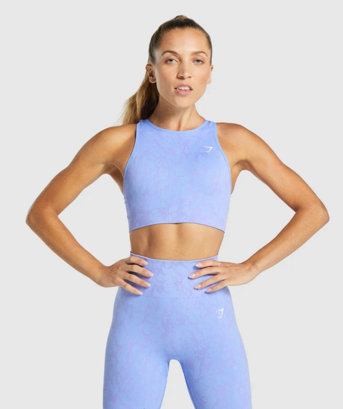 Gymshark Adapt Animal Seamless Sports Bra - Butterfly | Light Blue