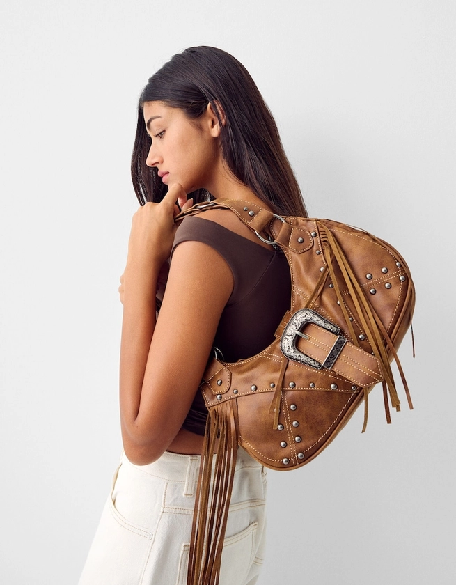 Fringed bag with buckle - Women