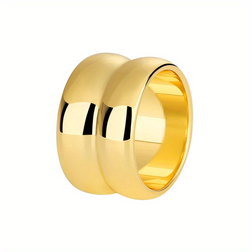 Fashion Wide Ring 18k Plated Suitable For Men And Women Match Daily Outfits Multi Sizes To Choose