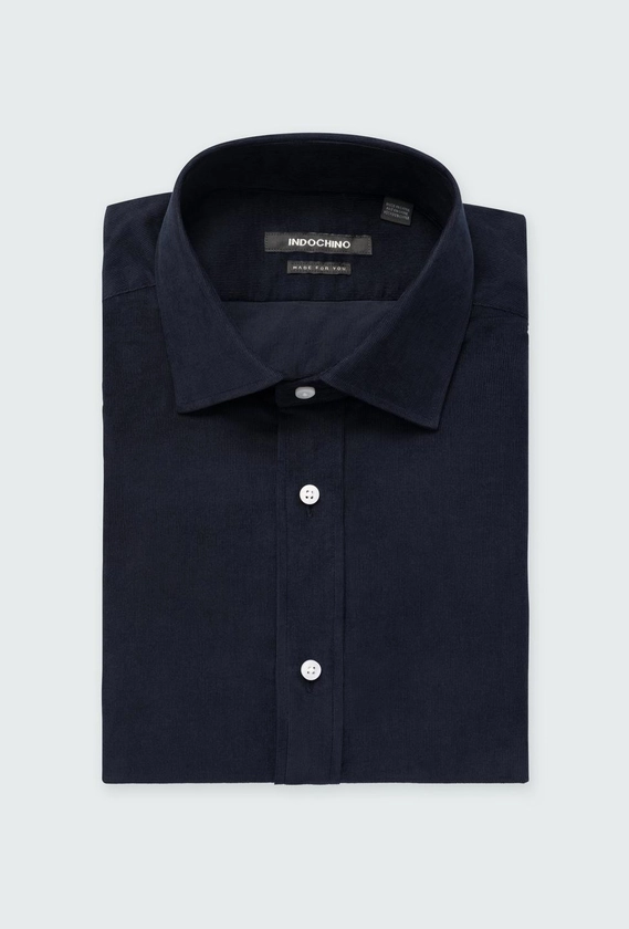 Men's Custom Shirts - Fairwood Corduroy Navy Shirt | INDOCHINO