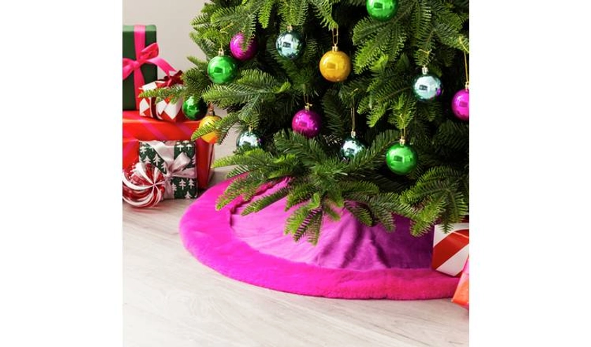 Habitat Faux Fur Christmas Tree Skirt - 90cm