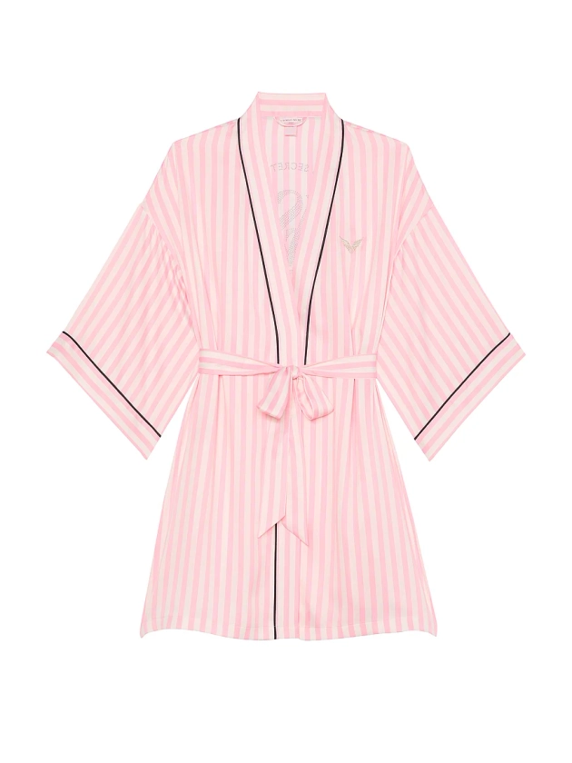 Buy Satin Short Piped Robe - Order Robes online 1125002200 - Victoria's Secret US