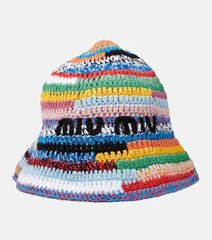 Crochet bucket hat in multicoloured - Miu Miu | Mytheresa