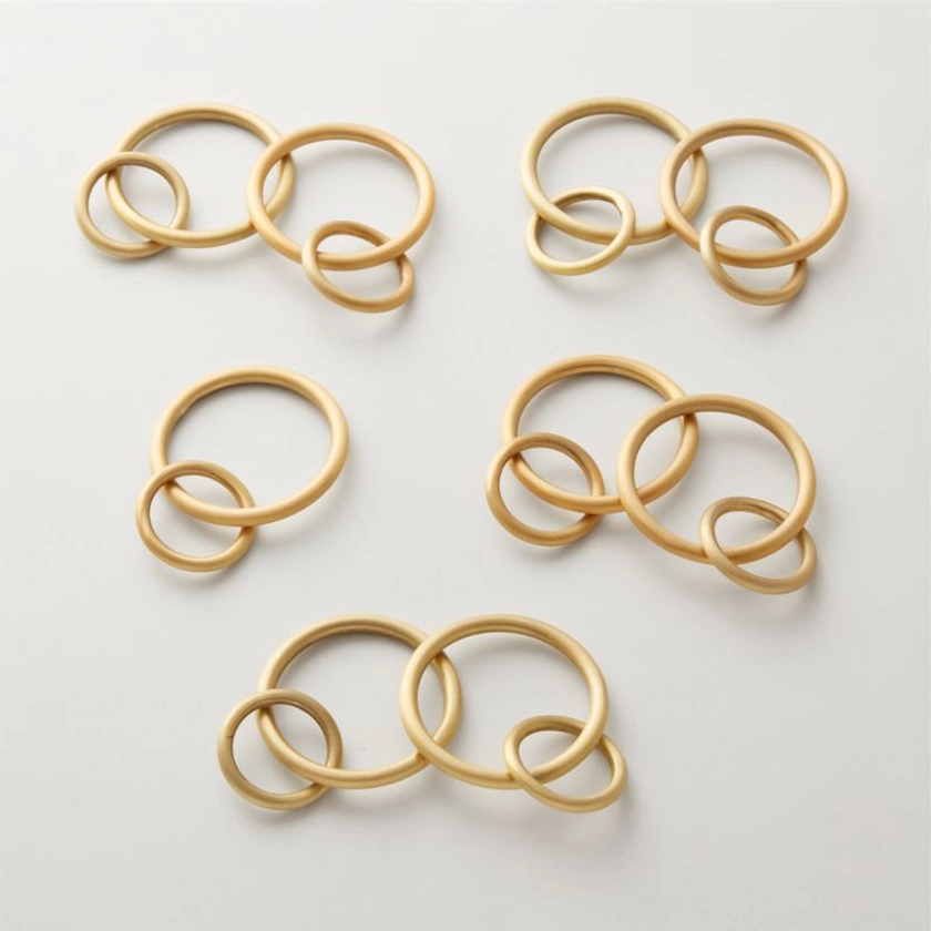 Modern Brushed Brass Curtain Rings Set of 9 + Reviews | CB2